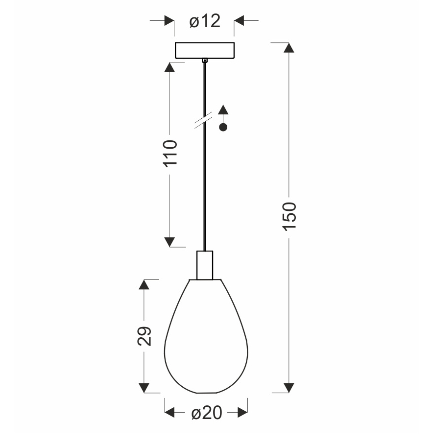 Pendul pe cablu DENSO 1x G9/5W/230V Ø 20 cm, crom negru