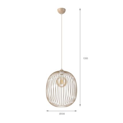 Pendul pe cablu DESTELLO, 1xE27/15W/230V, Ø 33 cm, bej