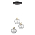 Pendul pe cablu DEVI 3xE27/15W/230V negru/transparent