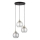 Pendul pe cablu DEVI 3xE27/15W/230V negru/transparent