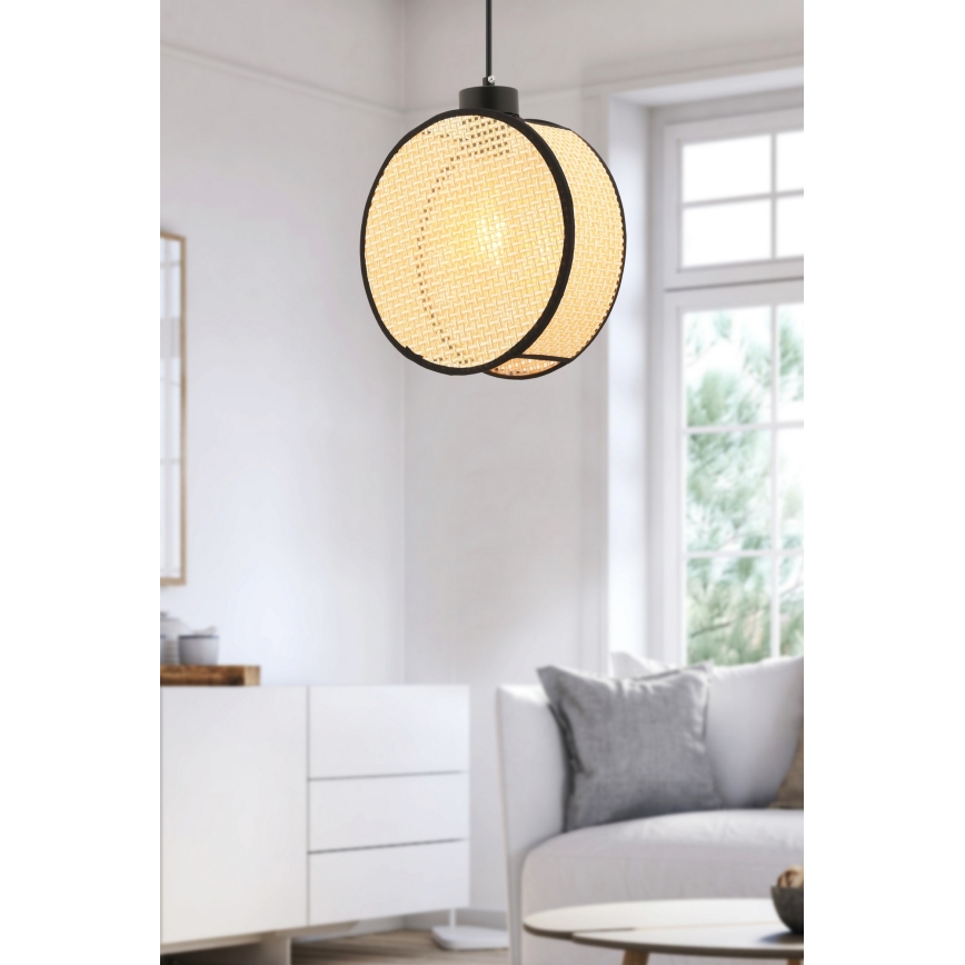 Pendul pe cablu DRUM 1xE27/60W/230V bej/negru