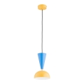 Pendul pe cablu ENTORI 1xE27/15W/230V galben/albastru