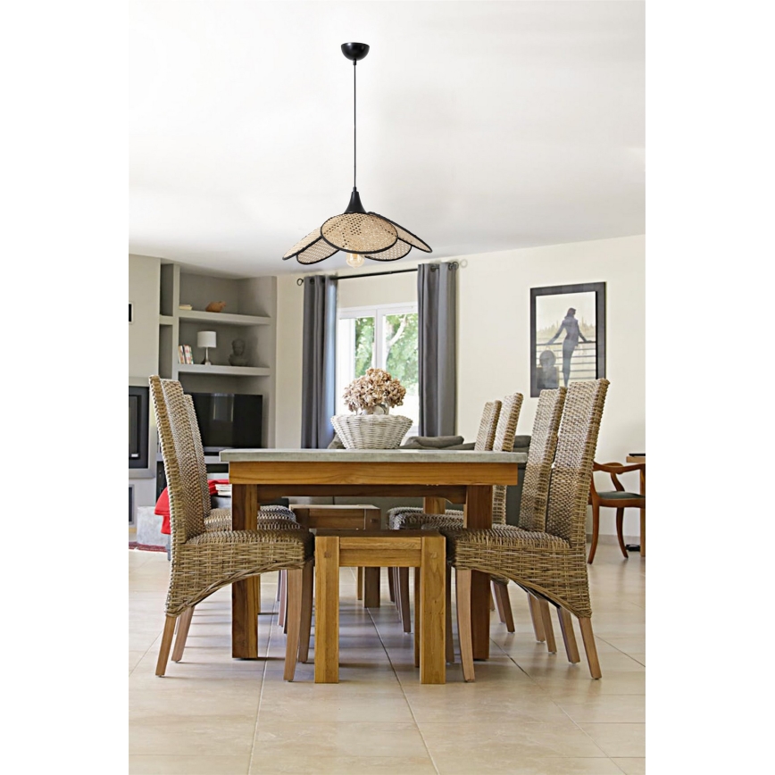 Pendul pe cablu FUME 1xE27/40W/230V Ø 45 cm negru/bej