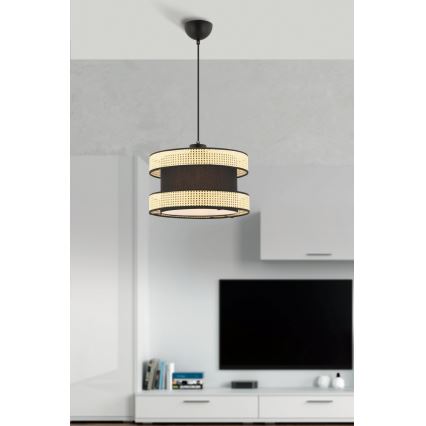 Pendul pe cablu HALO 1xE27/60W/230V negru/bej