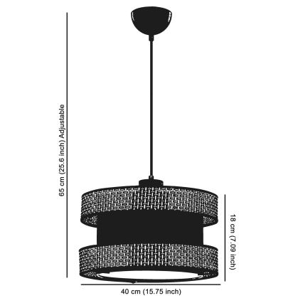 Pendul pe cablu HALO 1xE27/60W/230V negru/bej