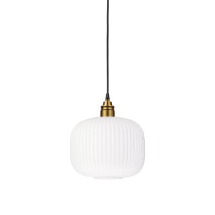 Pendul pe cablu HECTOR, 1xE27/15W/230V, alb/alamă, Ø 25 cm