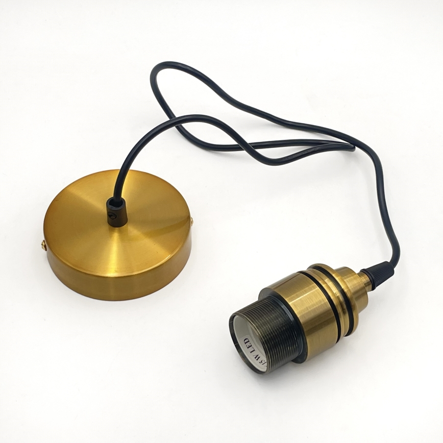 Pendul pe cablu HECTOR, 1xE27/15W/230V, alb/alamă, Ø 25 cm
