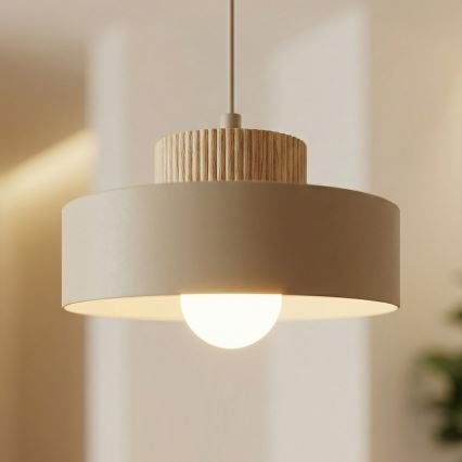 Pendul pe cablu KIVI 1xE27/15W/230V bej