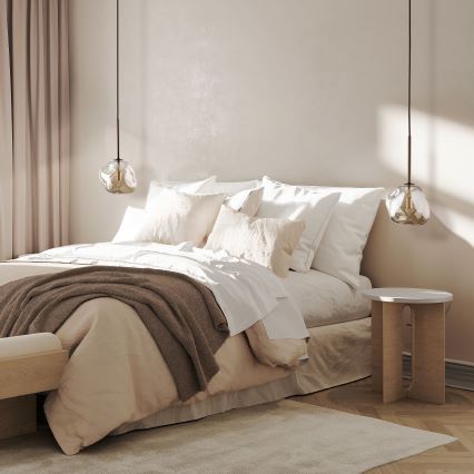 Pendul pe cablu LAVA 1xG9/8W/230V bronz/bej fumuriu