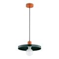 Pendul pe cablu LITO, 1xE27/15W/230V, verde/cupru