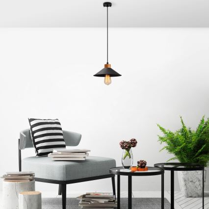 Pendul pe cablu MANAVGAT, 1xE27/40W/230V, negru/maro