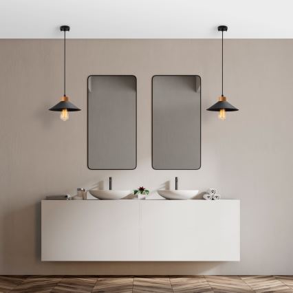 Pendul pe cablu MANAVGAT, 1xE27/40W/230V, negru/maro