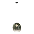 Pendul pe cablu MIRROR 1xE27/14W/230V verde fumuriu