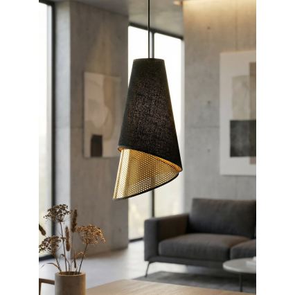 Pendul pe cablu MODA 1xE27/15W/230V negru/auriu
