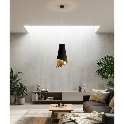 Pendul pe cablu MODA 1xE27/15W/230V negru/auriu
