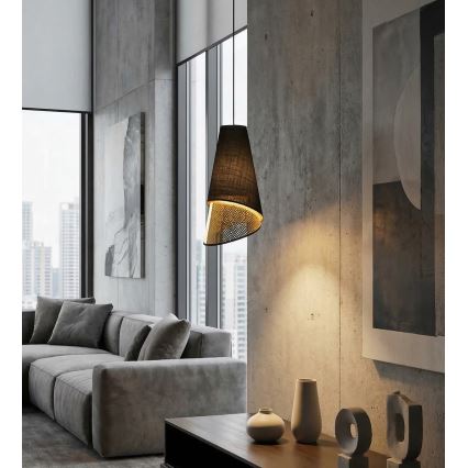Pendul pe cablu MODA 1xE27/15W/230V negru/auriu