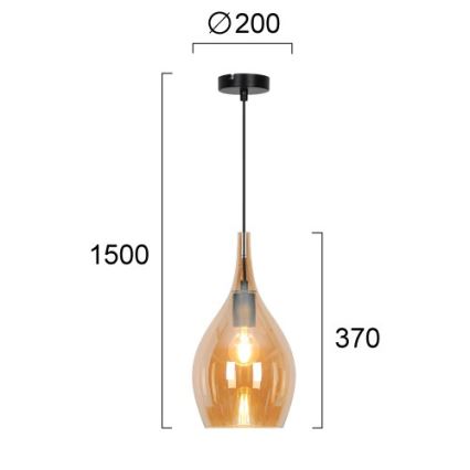Pendul pe cablu NEXT 1xE27/40W/230V portocaliu/negru