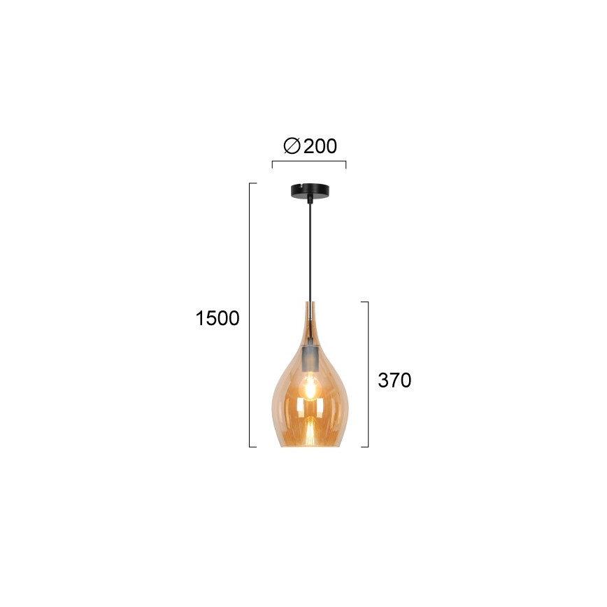 Pendul pe cablu NEXT 1xE27/40W/230V portocaliu/negru
