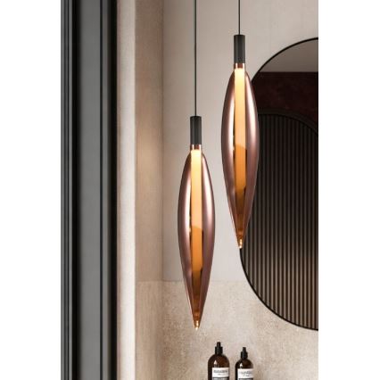 Pendul pe cablu NORDIC 1xG9/5W/230V negru/cupru