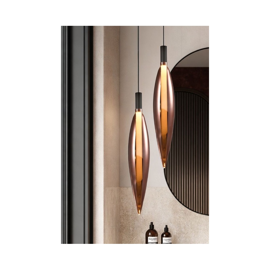 Pendul pe cablu NORDIC 1xG9/5W/230V negru/cupru
