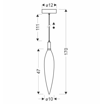 Pendul pe cablu NORDIC 1xG9/5W/230V negru/cupru