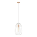 Pendul pe cablu OVELLA 1xE27/15W/230V Ø 25 cm crem/pin
