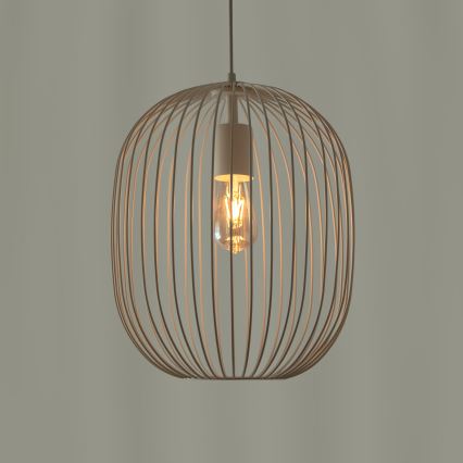 Pendul pe cablu OVELLA, 1xE27/15W/230V, Ø 34 cm, crem