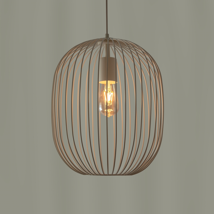 Pendul pe cablu OVELLA, 1xE27/15W/230V, Ø 34 cm, crem