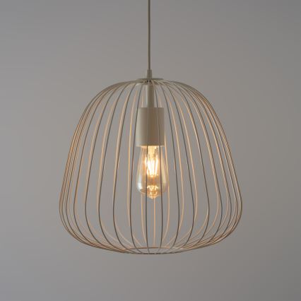 Pendul pe cablu OVELLA 1xE27/15W/230V, Ø 36 cm, crem