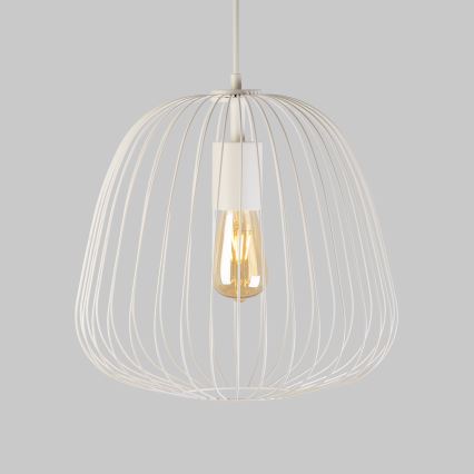 Pendul pe cablu OVELLA 1xE27/15W/230V, Ø 36 cm, crem