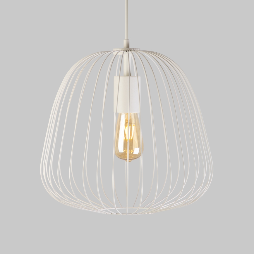 Pendul pe cablu OVELLA 1xE27/15W/230V, Ø 36 cm, crem
