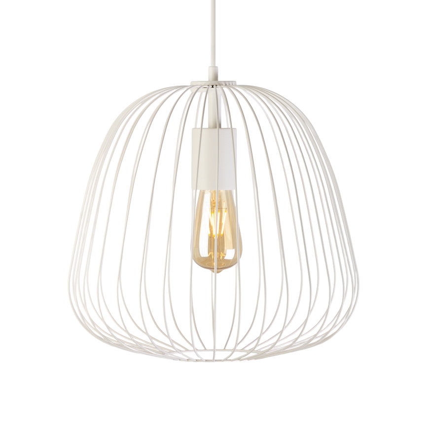 Pendul pe cablu OVELLA 1xE27/15W/230V, Ø 36 cm, crem