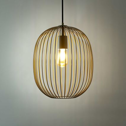 Pendul pe cablu OVELLA 1xE27/15W/230V Ø34 cm gri