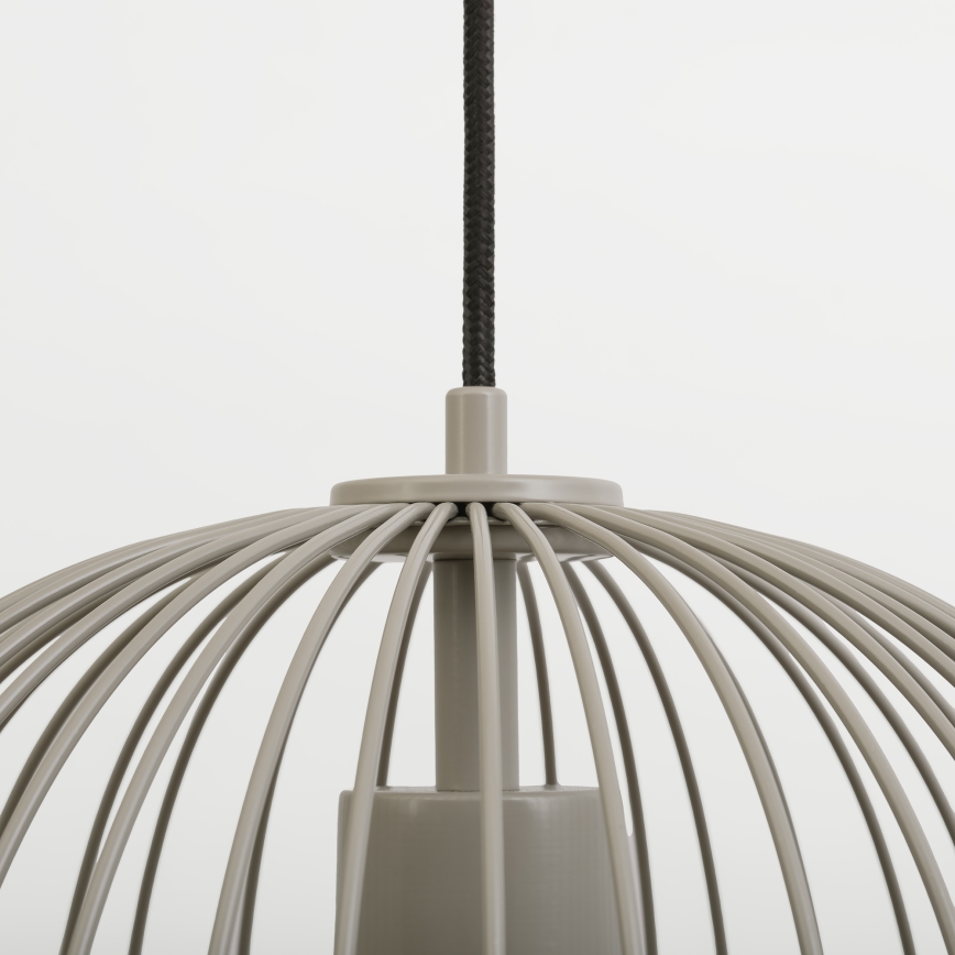 Pendul pe cablu OVELLA 1xE27/15W/230V Ø34 cm gri