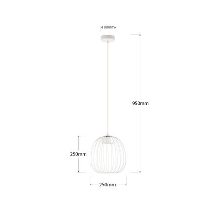Pendul pe cablu OVELLA 1xGX53/10W/230V Ø 25 cm, crem