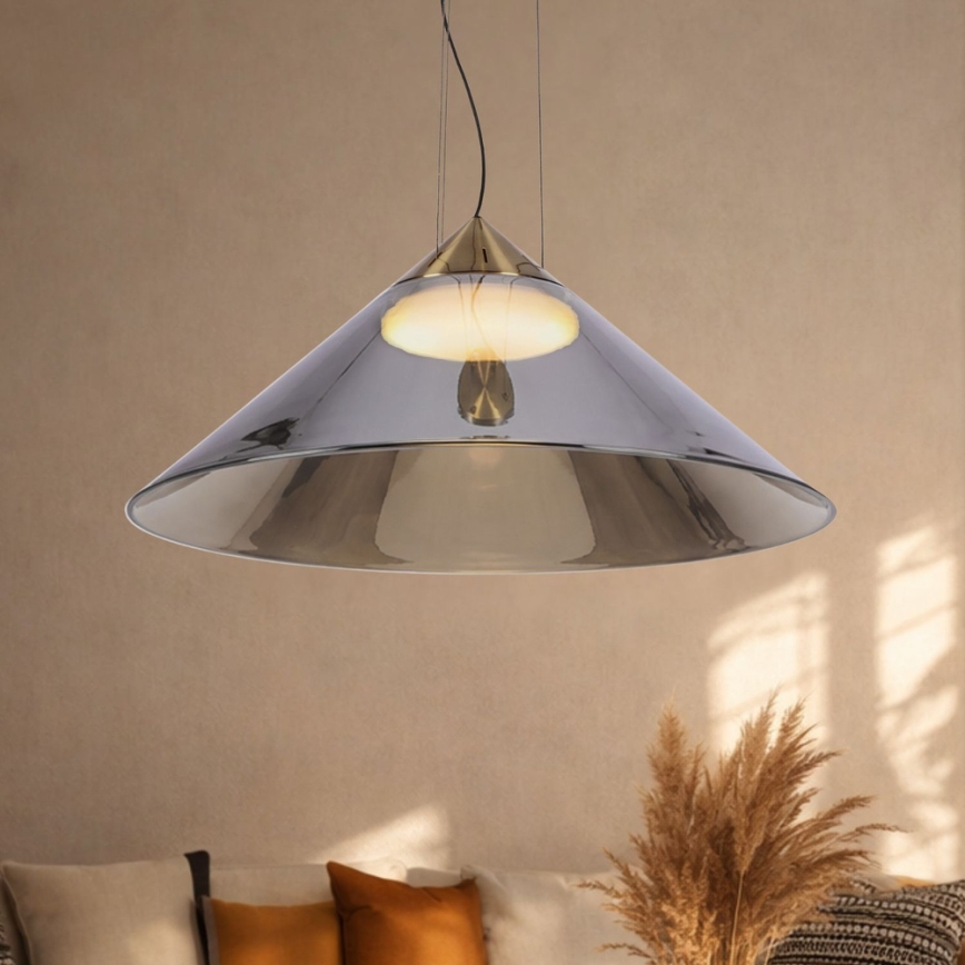 Pendul pe cablu PRESTO 1xGX53/10W/230V, diametru 50 cm, auriu/gri fumuriu