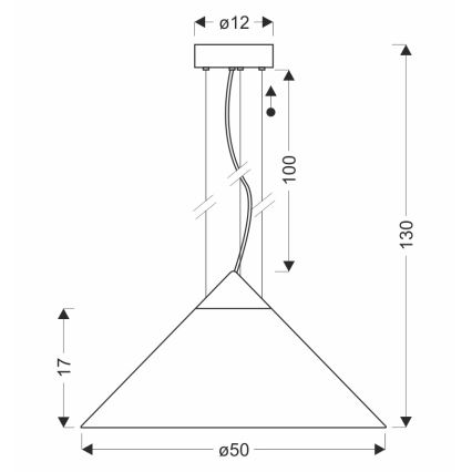 Pendul pe cablu PRESTO 1xGX53/10W/230V, diametru 50 cm, auriu/gri fumuriu