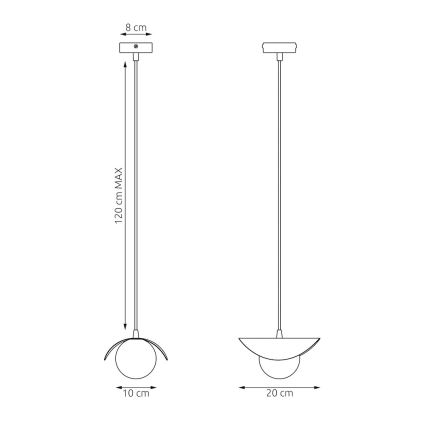 Pendul pe cablu RITUAL, 1x G9, 8W, 230V, bej