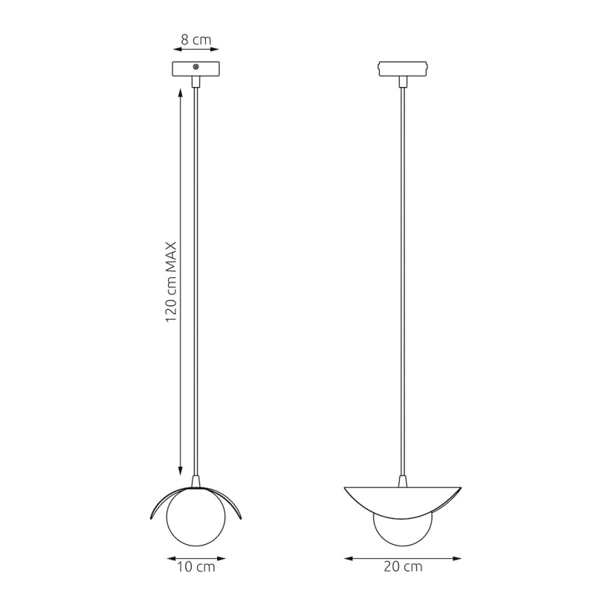 Pendul pe cablu RITUAL, 1x G9, 8W, 230V, bej