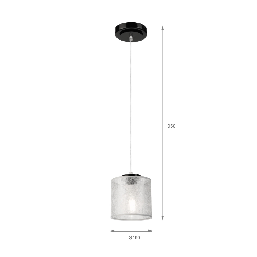 Pendul pe cablu ROSA 1xE27/60W/230V negru/gri