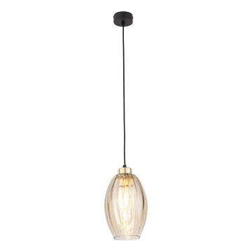 Pendul pe cablu SEBO 1xE27/15W/230V negru/bej fumuriu