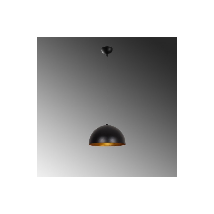 Pendul pe cablu SIVANI 1xE27/40W/230V Ø 30 cm negru/cupru
