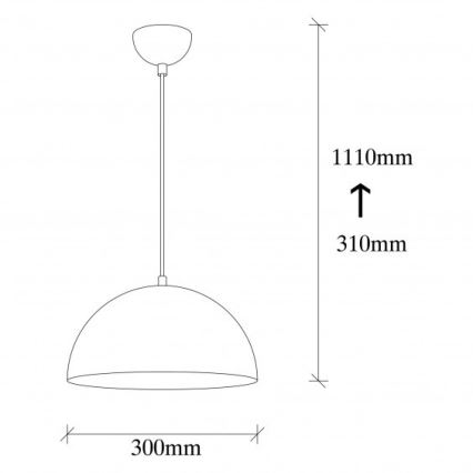 Pendul pe cablu SIVANI 1xE27/40W/230V Ø 30 cm negru/cupru