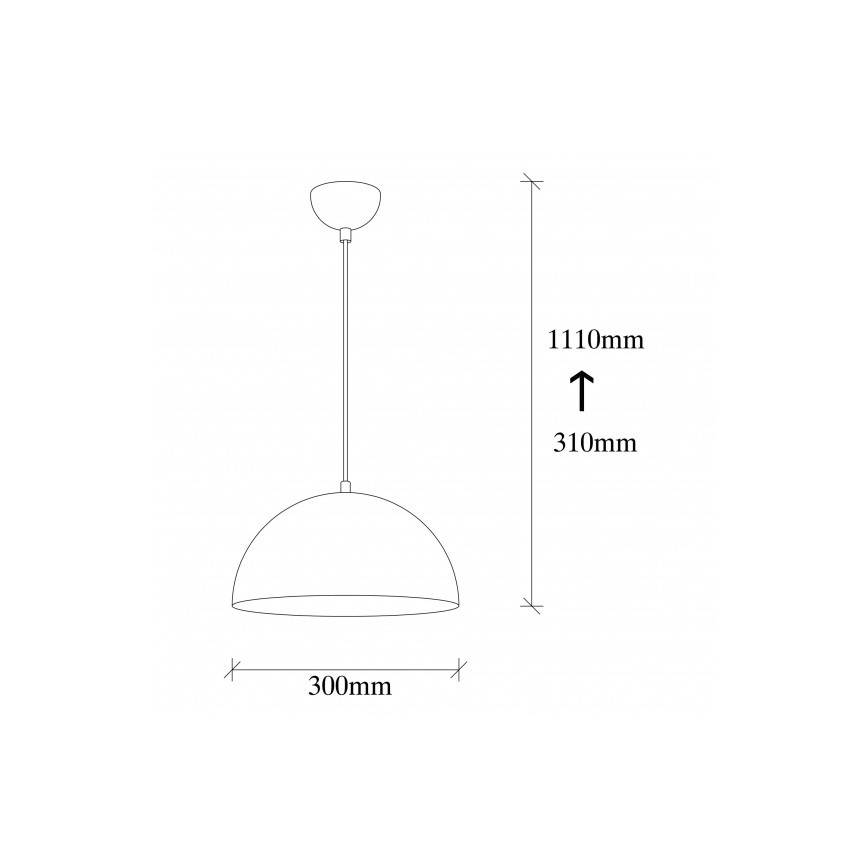 Pendul pe cablu SIVANI 1xE27/40W/230V Ø 30 cm negru/cupru