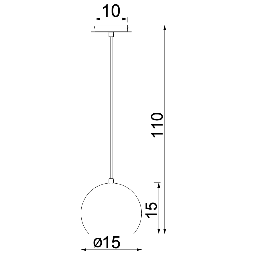 Pendul pe cablu SOOL 1xE27/15W/230V, diam. 15 cm, alb