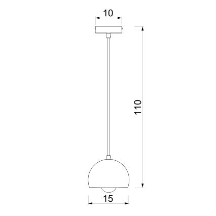 Pendul pe cablu SOOL 1xE27/15W/230V diam. 15 cm crem