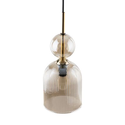 Pendul pe cablu SOPHIA 1xE14/10W/230V negru/bej fumuriu