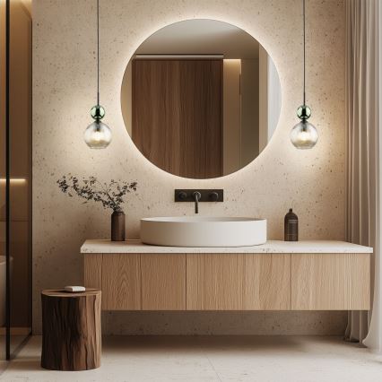 Pendul pe cablu SOPHIA 1xE14/10W/230V negru/verde/bej fumuriu