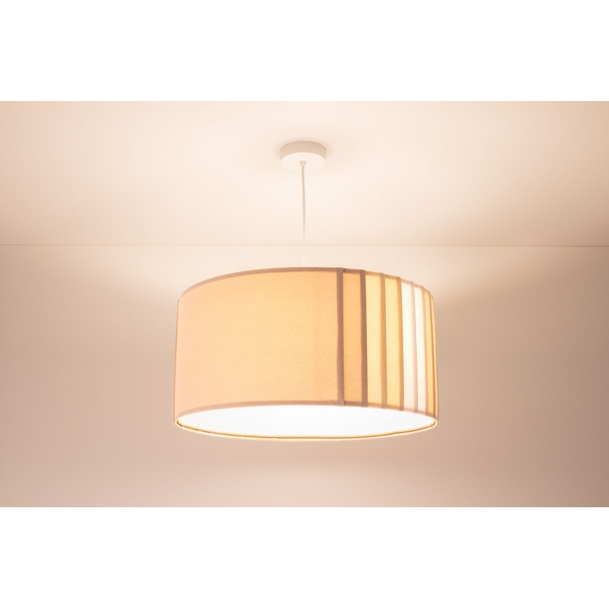 Pendul pe cablu STRIPES 1xE27/60W/230V Ø 40 cm, bej