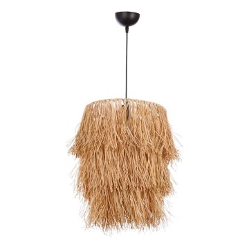 Pendul pe cablu TASSEL 1xE27/40W/230V, abajur din rafie